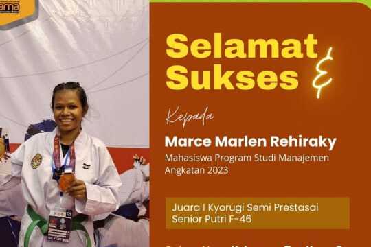 Mahasiswa Prodi Manajemen FEB UNIKAMA Raih Juara 1 Kyorugi Semi Prestasi Senior Putri F-47